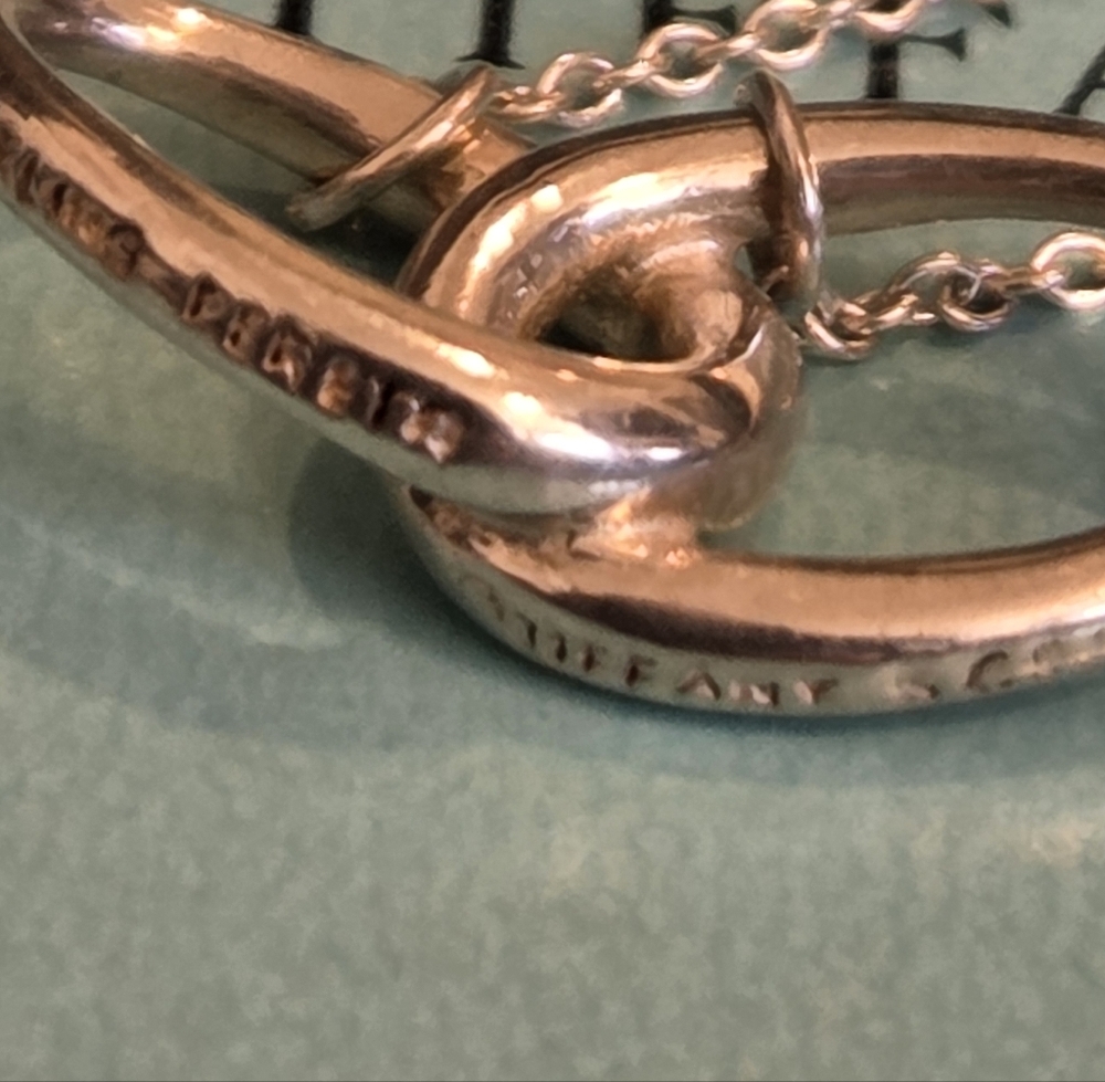 Tiffany & Co Sterling Double Loop / Infini Elsa Peretti Necklace w Box - Picture 11 of 11